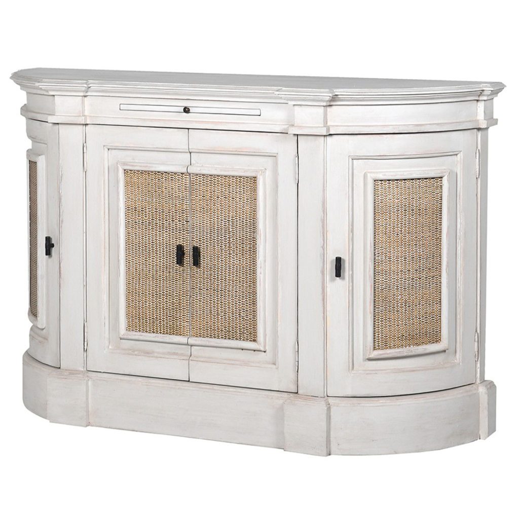 Scandi WhiteWashed Curved Sideboard Primrose & Plum