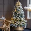 6ft frosted faux pine christmas tree on stand