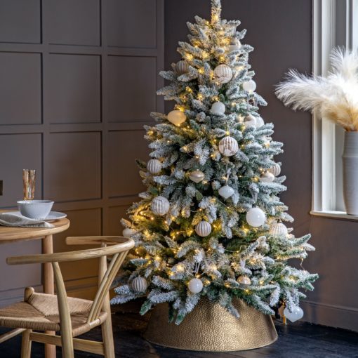 6ft frosted faux pine christmas tree on stand