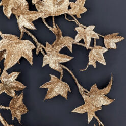long faux trailing ivy Christmas garland dipped in gold glitter