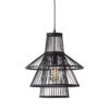 Scandanavian inspired round black bamboo pendant light