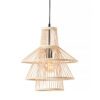 Scandanavian inspired round natural bamboo pendant light