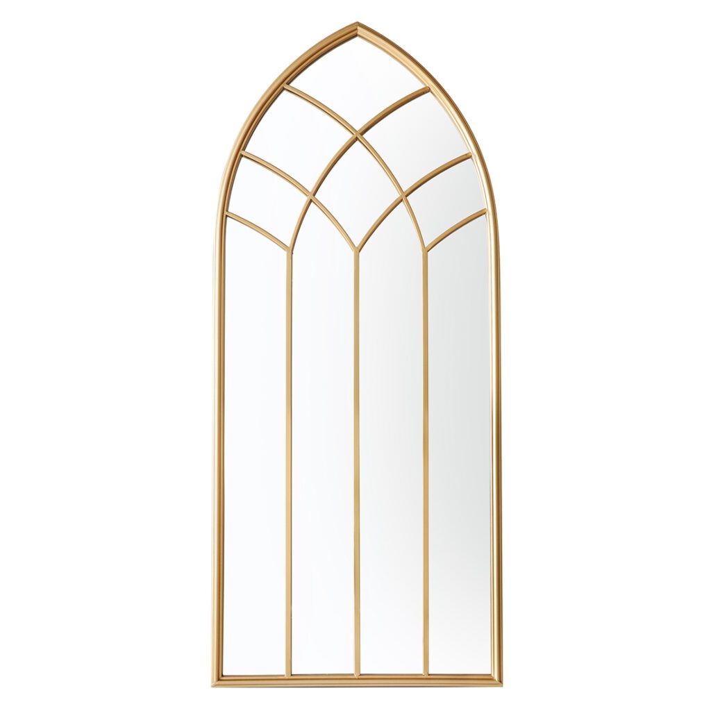 Riley Gold Arched Garden Mirror Outdoor Garden Mirrors