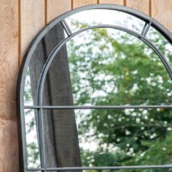 contemporary large arched window outdoor garden mirror