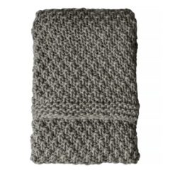 chunky textured charcoal grey knitted throw