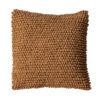 square cushion with a textured bobble design and plain reverse in rust