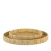 set of two round rattan trays with a natural finish