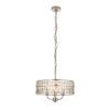bright nickel plated drum pendant lights available in two sizes with clear glass faceted shades and adjustable chains
