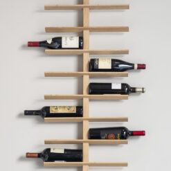 oak wall mounted wine rack housing 24 bottles