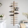 oak wall mounted wine rack housing 24 bottles