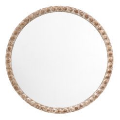 Round Wooden Bobble Wall Mirror