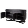 large three door wooden sideboard with two drawers and charcoal black finish
