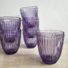 pretty purple pressed glass tumbler with delicate ribbing