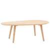oak oval coffee table with tapered legs