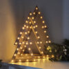 set of three rustic wooden christmas trees with a white wash finish and led warm white lights - battery operated