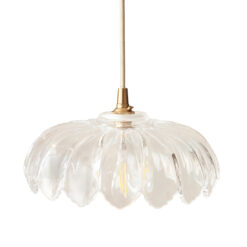 elegant clear glass shade with softly scalloped form for a timeless, classic look