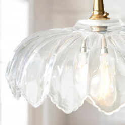 elegant clear glass shade with softly scalloped form for a timeless, classic look