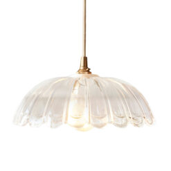 elegant clear glass shade with softly scalloped form for a timeless, classic look