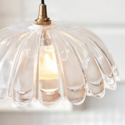 elegant clear glass shade with softly scalloped form for a timeless, classic look